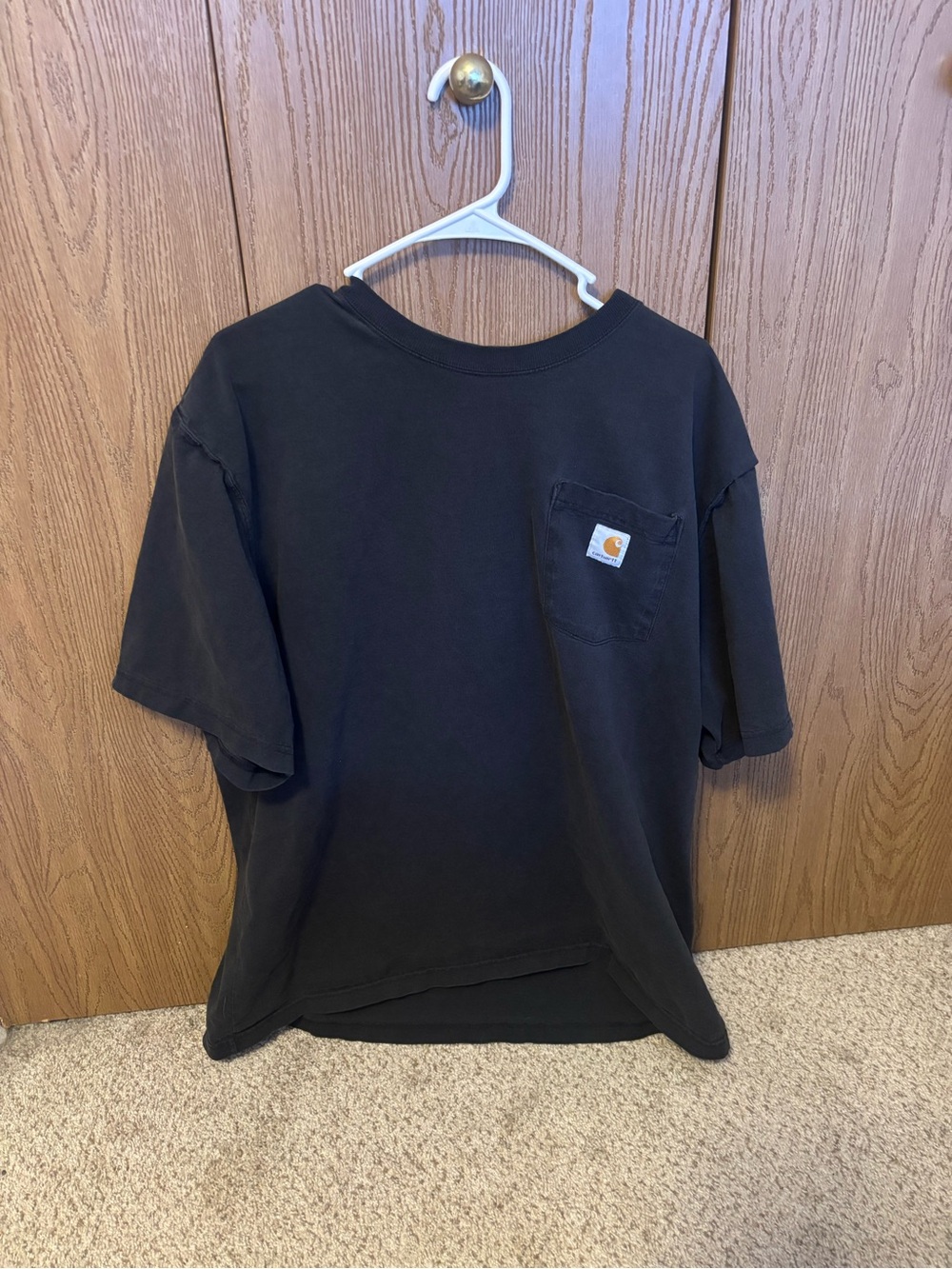 Men’s Carhartt Black Pocket Tee with Logo Patch - Short Sleeve